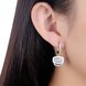 Wholesale Trendy jewelry China white square Ceramic Stud Earrings For Women with AAA shinny Zirconia dangle Earring fine Girl gift TGSLE215 0 small