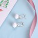 Wholesale Fashion 925 Sterling Silver White Bead Ceramic Dangle Earring  Prevent Allergy For Women Gift TGSLE225 2 small