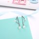 Wholesale Trendy Elegant Pearl and triangle Stud Earrings for Women Real 925 Sterling Silver Earrings Fine Jewelry wholesale China TGSLE228 3 small