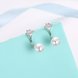 Wholesale Fashion Elegant Zircon Pearl Stud Earrings for Women sweet Real 925 Sterling Silver Earrings Fine Jewelry TGSLE235 3 small