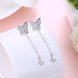 Wholesale Delicate 925 sterling silver Woman earrings fashion long tassel Drop Earring butterfly wedding party jewelry TGSLE015 1 small