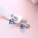 Wholesale China wholesale jewelry Crooked asymmetric S925 Sterling Silver Square blue Crystal Stud Earring Sweet Small Jewelry Gift TGSLE019 2 small