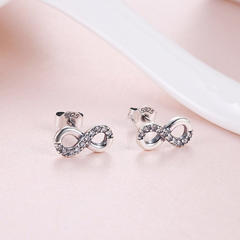 Wholesale Vintage Bowknot Lovely Stud Earrings 100% 925 Sterling Silver Zirconia Small Earrings For Women Birthday Party Jewelry TGSLE031 2
