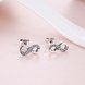 Wholesale Vintage Bowknot Lovely Stud Earrings 100% 925 Sterling Silver Zirconia Small Earrings For Women Birthday Party Jewelry TGSLE031 2 small