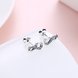 Wholesale Vintage Bowknot Lovely Stud Earrings 100% 925 Sterling Silver Zirconia Small Earrings For Women Birthday Party Jewelry TGSLE031 3 small