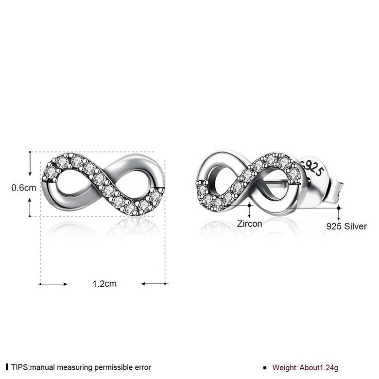 Wholesale Vintage Bowknot Lovely Stud Earrings 100% 925 Sterling Silver Zirconia Small Earrings For Women Birthday Party Jewelry TGSLE031 4