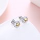 Wholesale Romantic delicate Female hollow out Small Stud Earrings Real 925 Sterling Silver gold heart Earrings Wedding jewelry TGSLE035 2 small