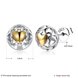 Wholesale Romantic delicate Female hollow out Small Stud Earrings Real 925 Sterling Silver gold heart Earrings Wedding jewelry TGSLE035 3 small