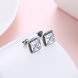 Wholesale Classical jewelry pure 925 sterling silver earrings Unique personality big square crystal earrings Female wedding earrings TGSLE039 2 small