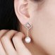 Wholesale Elegant Round Imitation Pearl Dangle Earrings Dazzling square shape CZ Women Wedding Graceful Accessories Fashion Earrings TGSLE045 0 small