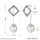 Wholesale Elegant Round Imitation Pearl Dangle Earrings Dazzling square shape CZ Women Wedding Graceful Accessories Fashion Earrings TGSLE045 2 small