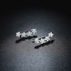 Wholesale Fashion AAA Cubic Zircon Flower Shape 925 Sterling Silver Stud Earrings for Women Popular Wedding Birthday Jewelry Gift TGSLE156 3 small