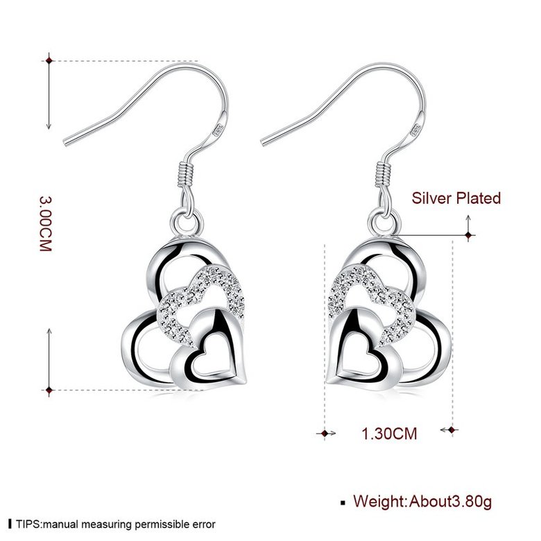 Wholesale Elegant AAA Zircon Drop Earrings for Women Female Fashion heart Water Drop Crystal Dangle Earring Wedding Party Jewelry Gift TGSPDE015 0