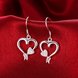 Wholesale Romantic Silver Heart White CZ Dangle Earring for delicate high quality wedding fine jewelry gift TGSPDE035 2 small