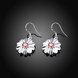 Wholesale Trendy Silver Plated red CZ Dangle Earring Purity Little Daisy Stud Earrings For Women wholesale jewelry  TGSPDE059 1 small