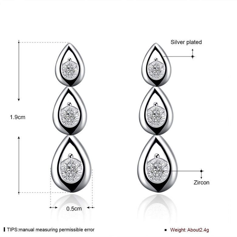 Wholesale New Arrival Silver Water Drop White  Cubic Zirconia CZ Dangle Earring Wedding Drop Earrings Bridal or Bridesmaid Jewelry TGSPDE075 0