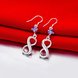 Wholesale Big purple Crystal earrings silver plated long Dangle earrings for women wedding jewelry fine gift for girlfriend TGSPDE090 1 small