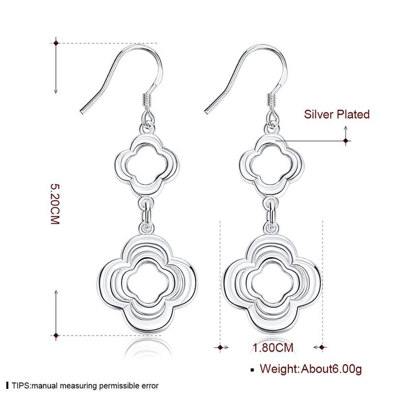 Wholesale Trendy classic flower Silver Plated Dangle Earring high quality earring jewelry  TGSPDE106 0