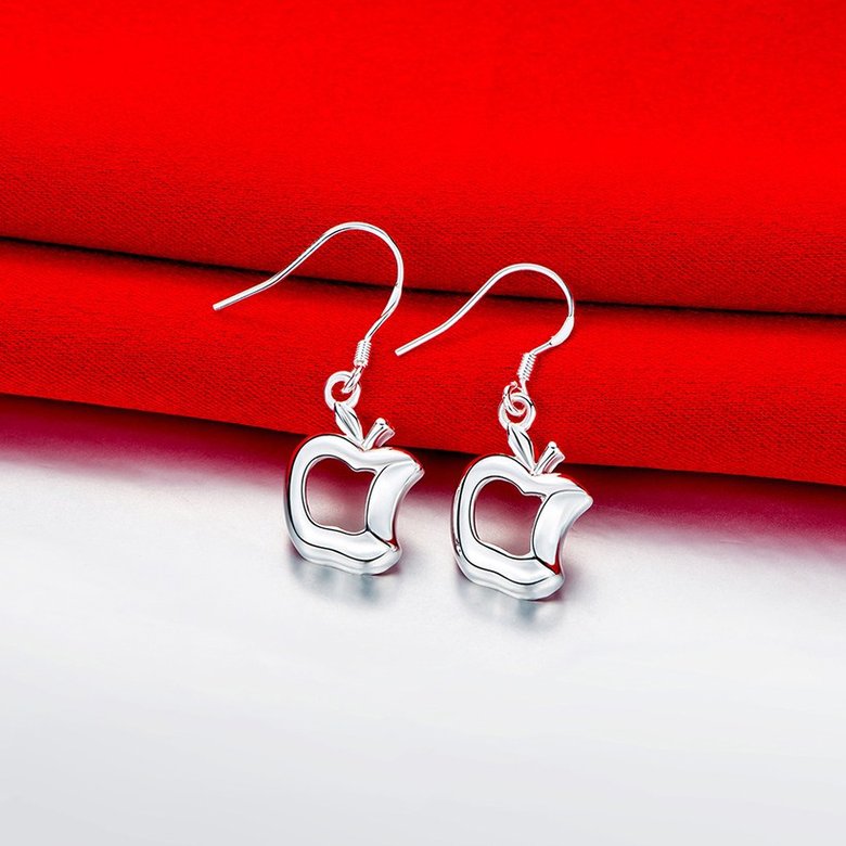 Wholesale Trendy Silver Plated Dangle Earring apple shape Long Dangle Drop Earrings Jewelry Beautiful Gifts  TGSPDE109 1