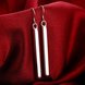Wholesale Popular Silver plated classic rectangular Dangle Earring for women lady hoop wedding gift Jewelry holiday party gifts  TGSPDE150 3 small