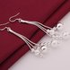 Wholesale Trendy Silver Water Drop Dangle Earring Three Line Bead Long Drop Earrings For Women Valentine'S Day Earring Jewelry Top Quality TGSPDE154 1 small