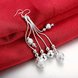 Wholesale Trendy Silver Water Drop Dangle Earring Three Line Bead Long Drop Earrings For Women Valentine'S Day Earring Jewelry Top Quality TGSPDE154 2 small