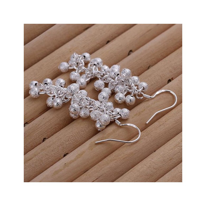 Wholesale silver plated Dangle earrings for women wedding jewelry Long cluster little ball earring TGSPDE156 2