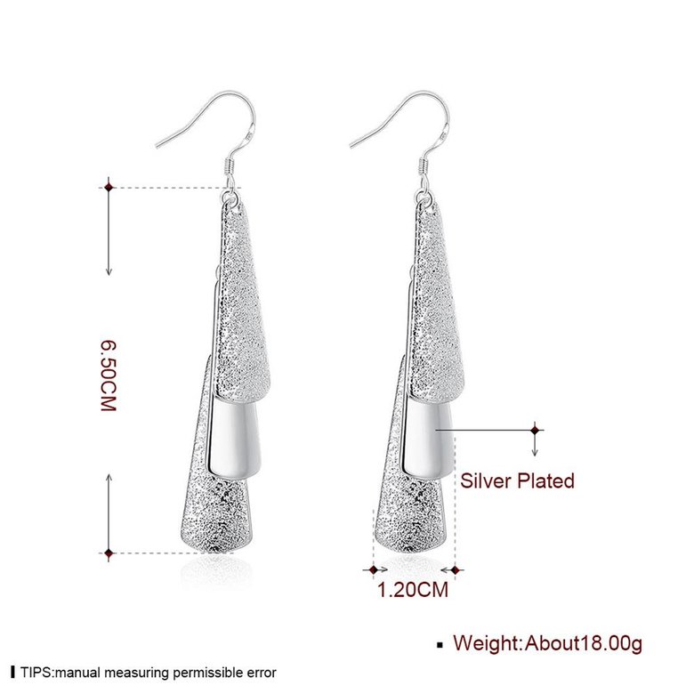 Wholesale Romantic Silver plated Dangle Earring Korean Vintage Long Stick Tassel Dangle Earrings For Women Engagement Wedding Jewelry Gift TGSPDE166 0