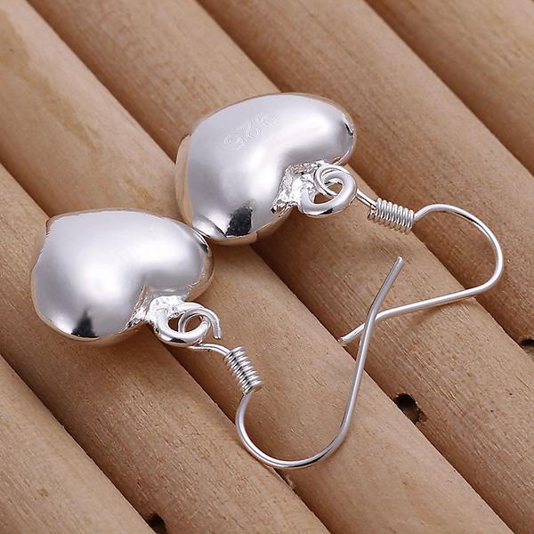 Wholesale Classic 925 Sterling Silver  Heart Dangle Earring Petite Plain Hearts Stud Earrings for Women Silver Small Earrings Fine Jewelr TGSPDE172 0