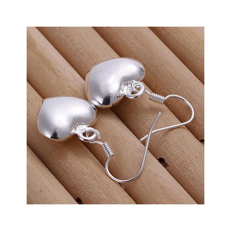 Wholesale Classic 925 Sterling Silver  Heart Dangle Earring Petite Plain Hearts Stud Earrings for Women Silver Small Earrings Fine Jewelr TGSPDE172 0