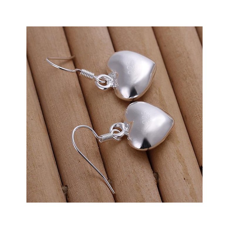 Wholesale Classic 925 Sterling Silver  Heart Dangle Earring Petite Plain Hearts Stud Earrings for Women Silver Small Earrings Fine Jewelr TGSPDE172 1