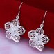 Wholesale Hot Sale big Flower Silver Plated Earrings Fine Fashion Jewelry Bijoux Camellia shinny Earrings For Women TGSPDE178 0 small