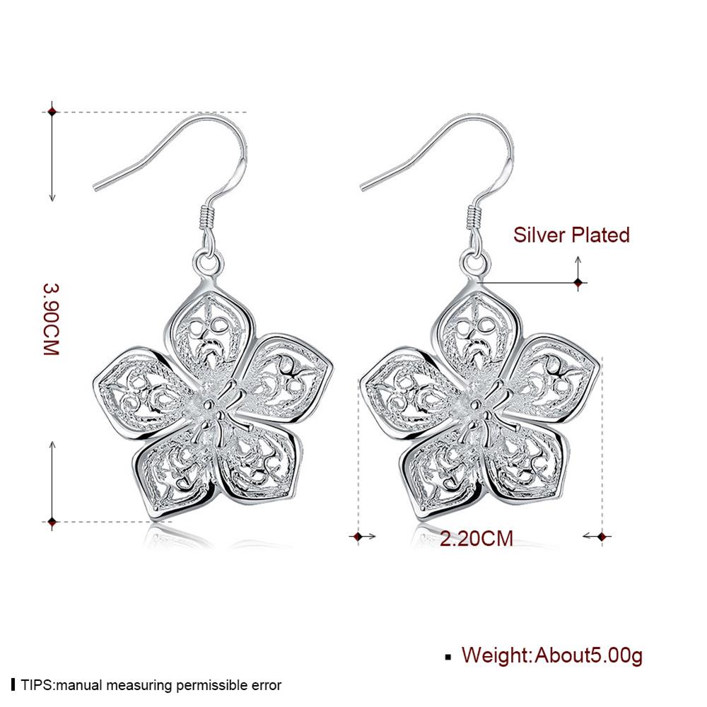 Wholesale Hot Sale big Flower Silver Plated Earrings Fine Fashion Jewelry Bijoux Camellia shinny Earrings For Women TGSPDE178 1