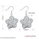 Wholesale Hot Sale big Flower Silver Plated Earrings Fine Fashion Jewelry Bijoux Camellia shinny Earrings For Women TGSPDE178 1 small