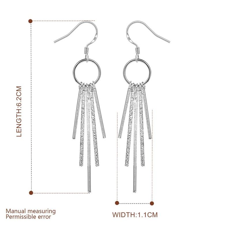 Wholesale Romantic Silver plated Dangle Earring Handmade New Trendy Tassel Drop Earrings For Women Charm Ear Jewelry Couple Gift TGSPDE181 0