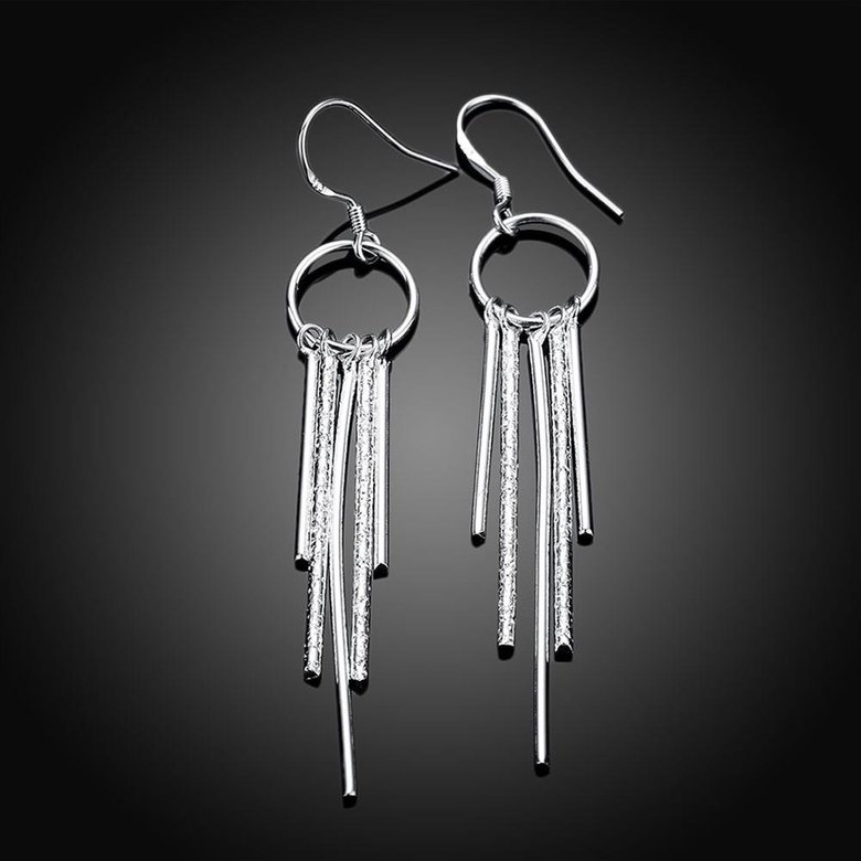 Wholesale Romantic Silver plated Dangle Earring Handmade New Trendy Tassel Drop Earrings For Women Charm Ear Jewelry Couple Gift TGSPDE181 1