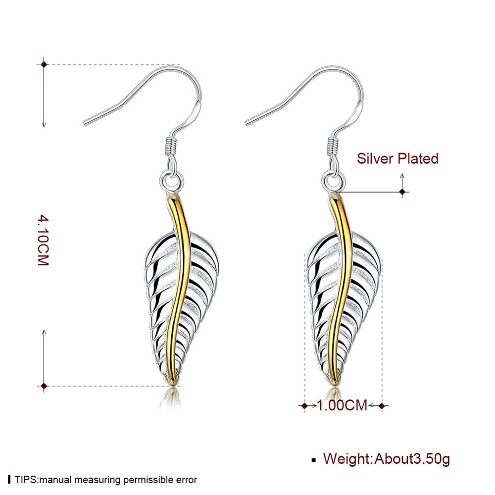 Wholesale Hot selling silver plated Korean style sweet feather long earring temperament simple personality earrings TGSPDE187 1