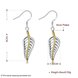 Wholesale Hot selling silver plated Korean style sweet feather long earring temperament simple personality earrings TGSPDE187 1 small
