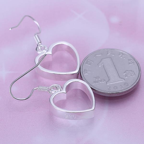Wholesale Simple Design Silver Color Hollow Heart Drop Earrings For Women New Brand Fashion Ear Cuff Piercing Dangle Earring Gift TGSPDE192 0