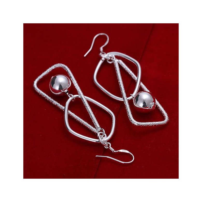 Wholesale Classic Silver plated Geometric Dangle Earring for Wedding Romantic Christmas Gifts TGSPDE204 1