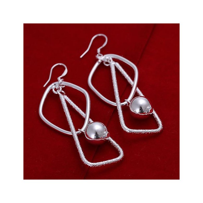 Wholesale Classic Silver plated Geometric Dangle Earring for Wedding Romantic Christmas Gifts TGSPDE204 2