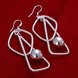Wholesale Classic Silver plated Geometric Dangle Earring for Wedding Romantic Christmas Gifts TGSPDE204 2 small