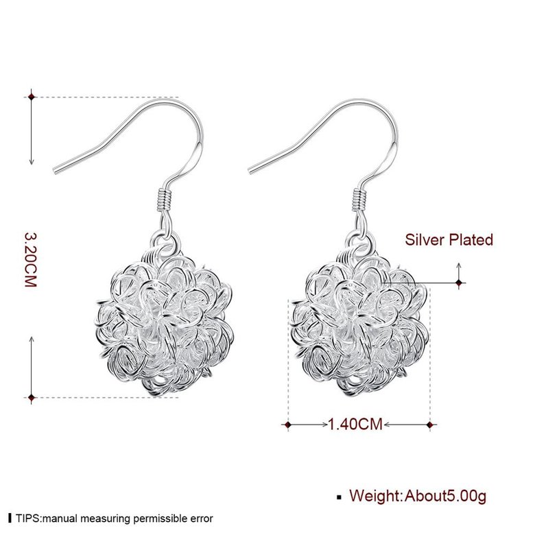 Wholesale Romantic Silver Ball Dangle Earring  Indian Jewelry Vintage Bohemian Earrings Valentines Day Gift  TGSPDE208 2