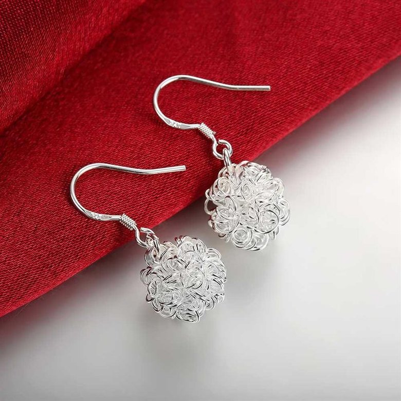 Wholesale Romantic Silver Ball Dangle Earring  Indian Jewelry Vintage Bohemian Earrings Valentines Day Gift  TGSPDE208 4