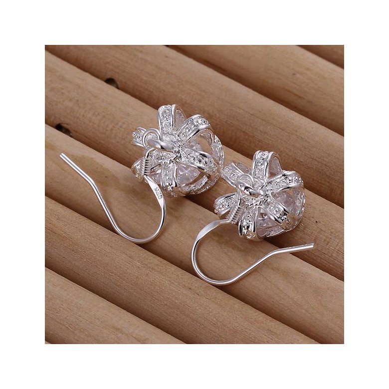 Wholesale Hot selling jewelry Silver plated Earrings Women Crown Crystal Drop Earring For Women Engagement Jewelry TGSPDE210 1