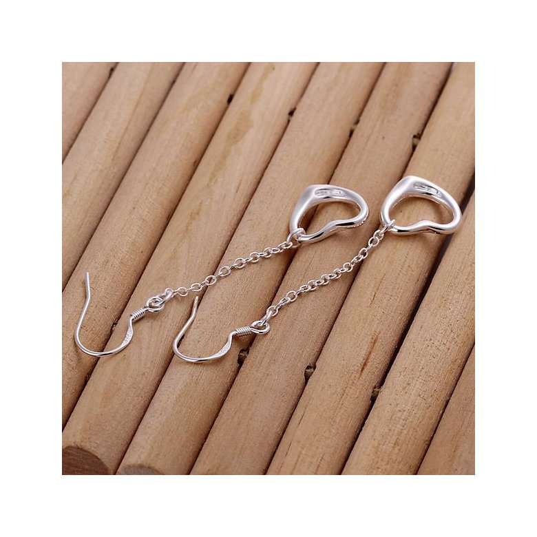 Wholesale Classic Silver plated Heart Dangle Earring for women simple design tassel heart earring jewelry TGSPDE212 0