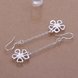 Wholesale Classic Silver plated flower Dangle Earring for women simple design tassel earring jewelry wholesale TGSPDE215 0 small
