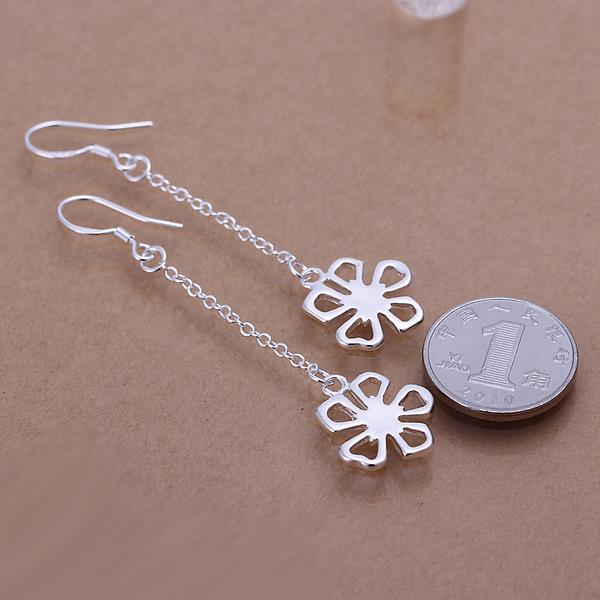 Wholesale Classic Silver plated flower Dangle Earring for women simple design tassel earring jewelry wholesale TGSPDE215 1