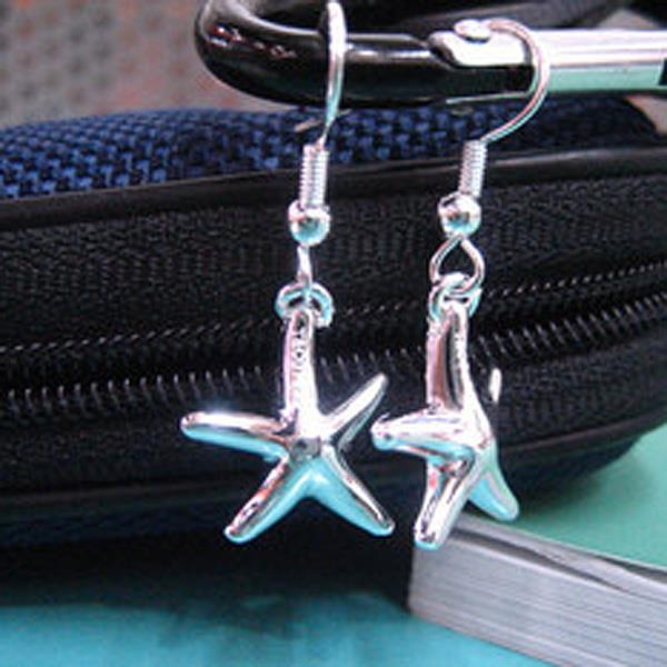 Wholesale Fashion jewelry from China Silver Sweet Smooth Surface Starfish Earrings For Women Wedding Jewelry Gift TGSPDE216 0