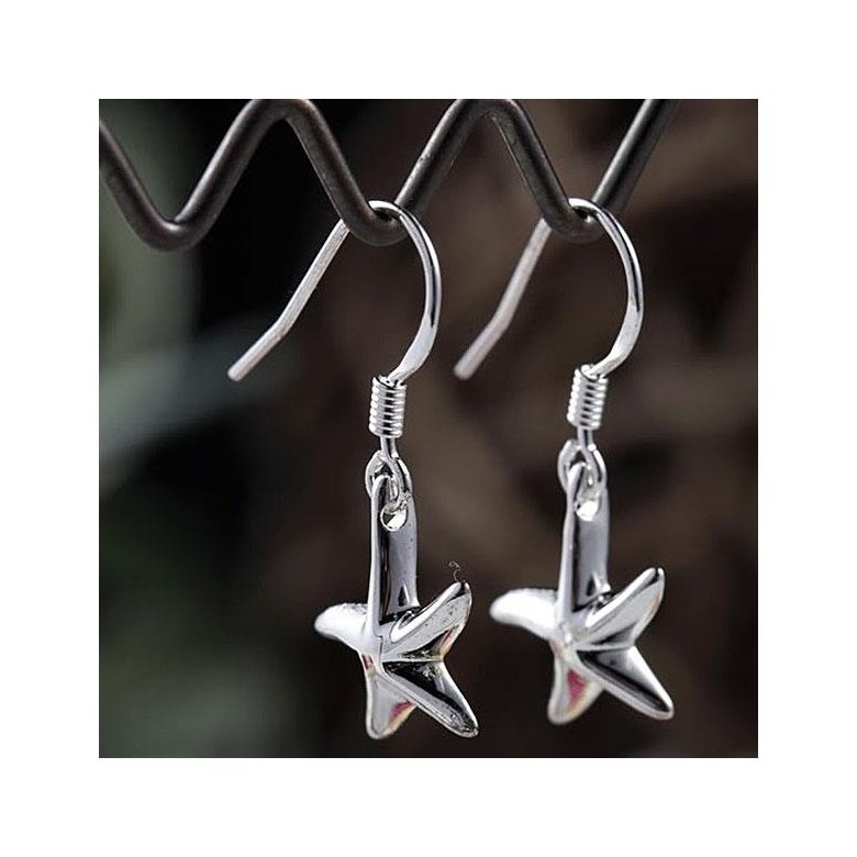 Wholesale Fashion jewelry from China Silver Sweet Smooth Surface Starfish Earrings For Women Wedding Jewelry Gift TGSPDE216 1